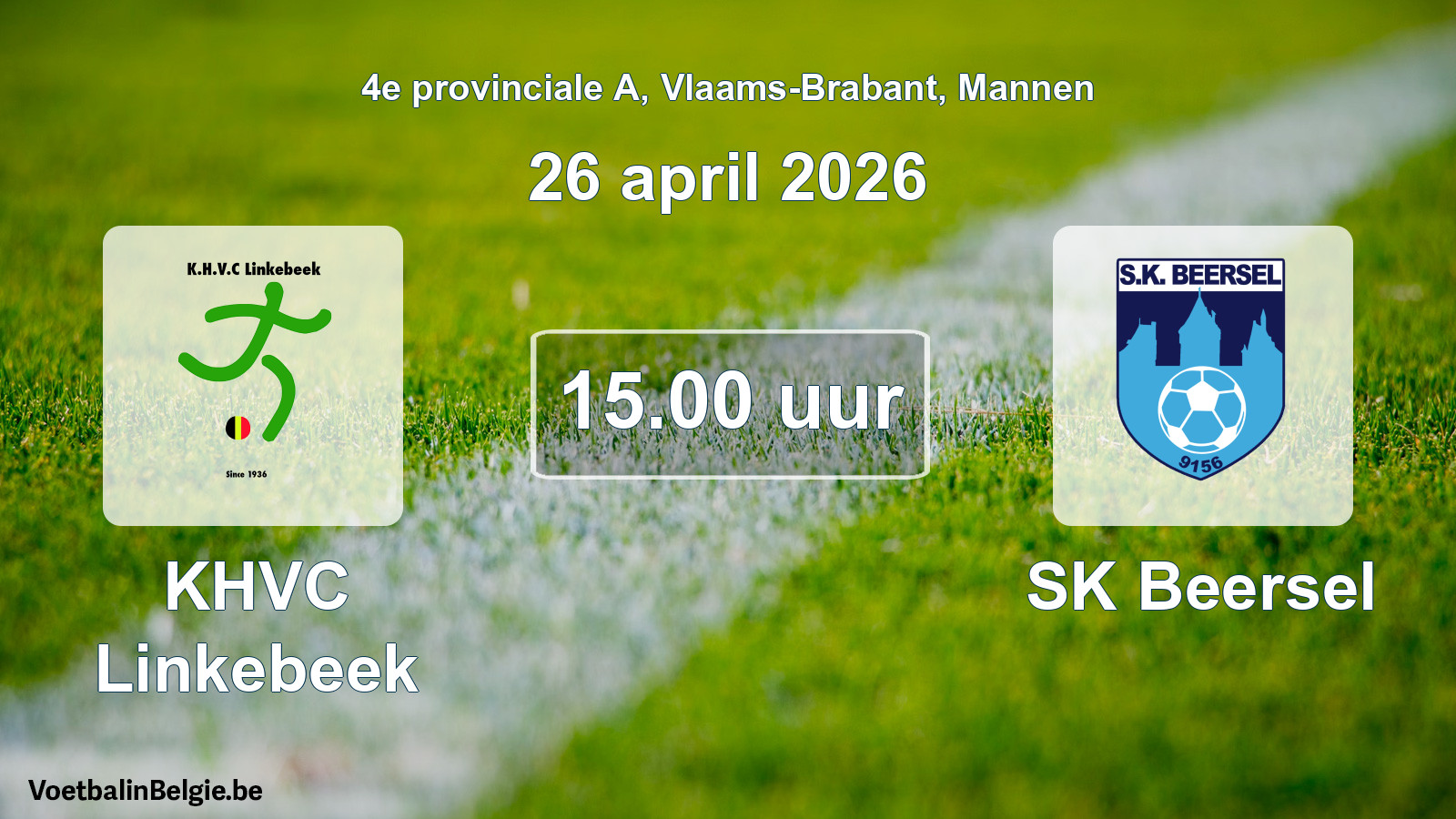 Scheduled match men football: KHVC Linkebeek - SK Beersel (26 April 2026)