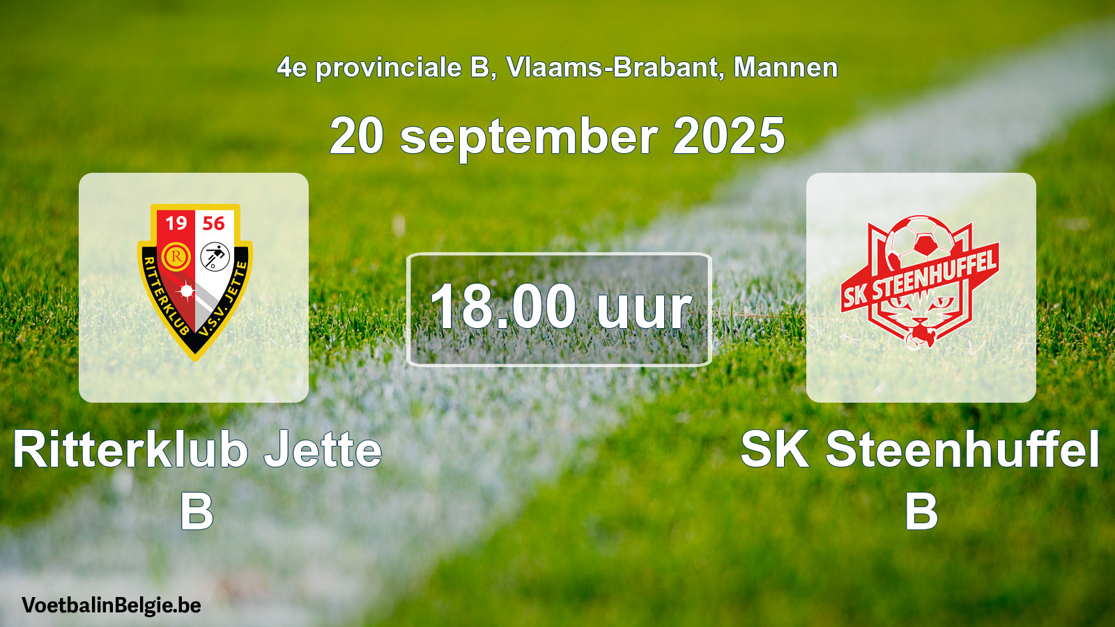 Geplantes Spiel männer-Fußball: Ritterklub Jette B - SK Steenhuffel B (20 September 2025)
