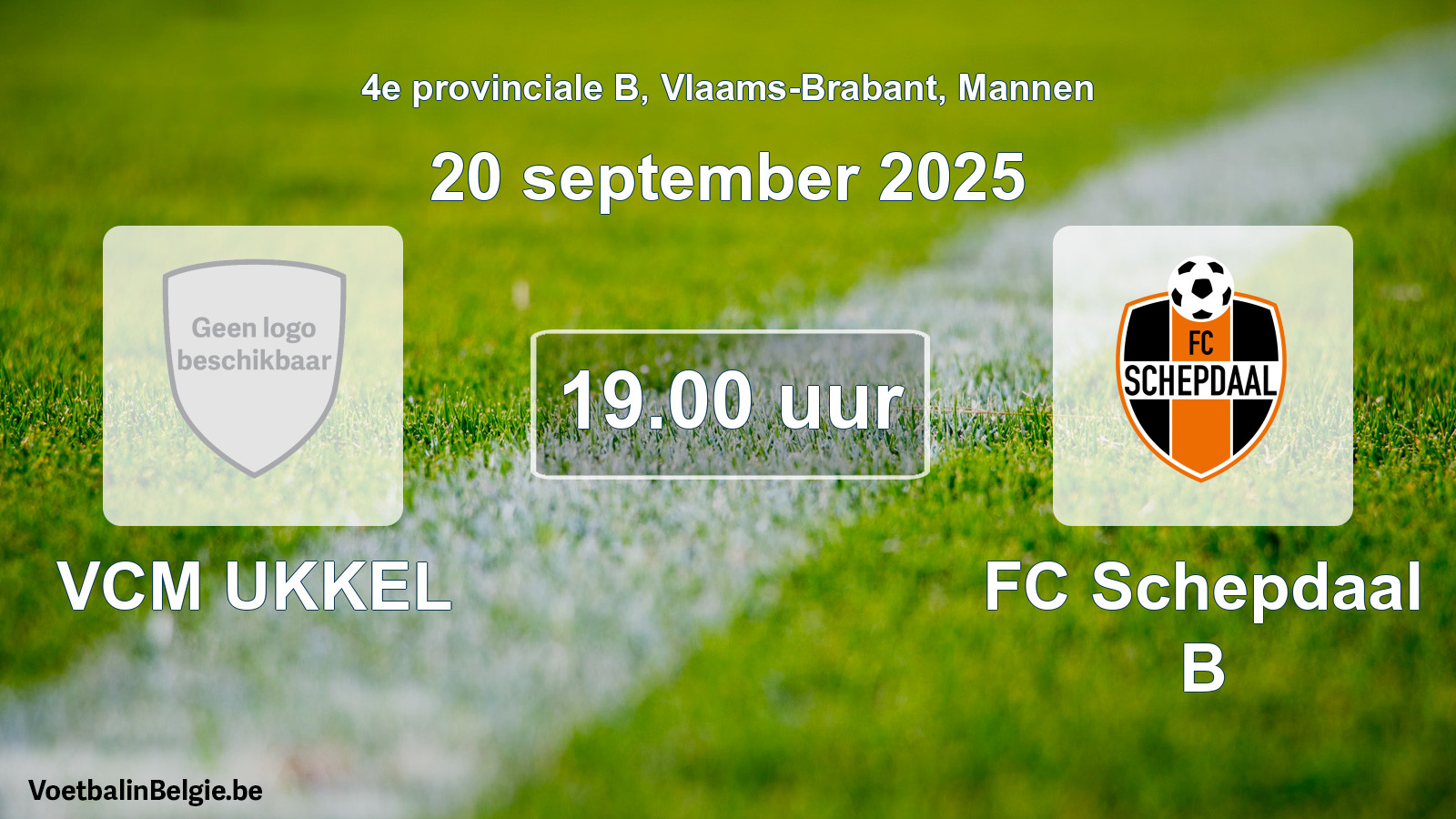 Scheduled match men football: VCM UKKEL - FC Schepdaal B (20 September 2025)