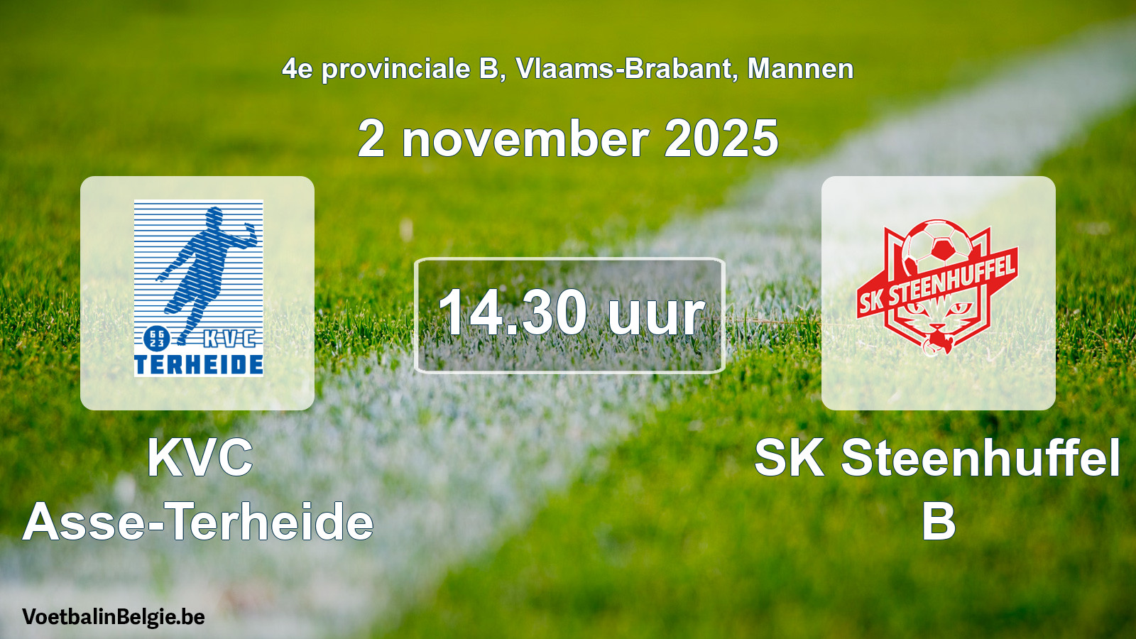 Scheduled match men football: KVC Asse-Terheide - SK Steenhuffel B (2 November 2025)
