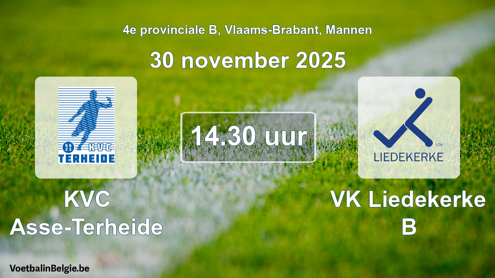 Scheduled match men football: KVC Asse-Terheide - VK Liedekerke B (30 November 2025)