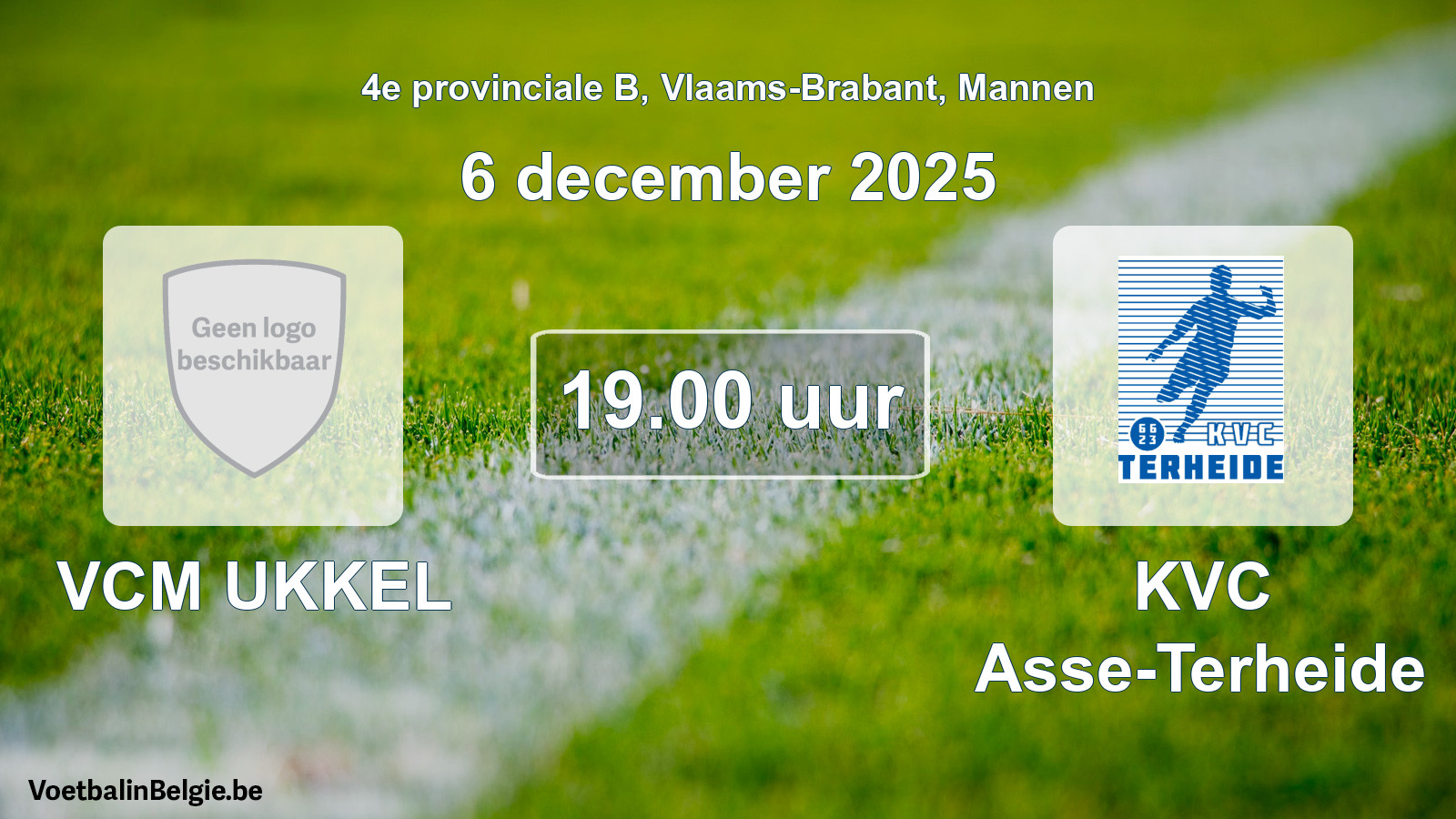 Scheduled match men football: VCM UKKEL - KVC Asse-Terheide (6 December 2025)