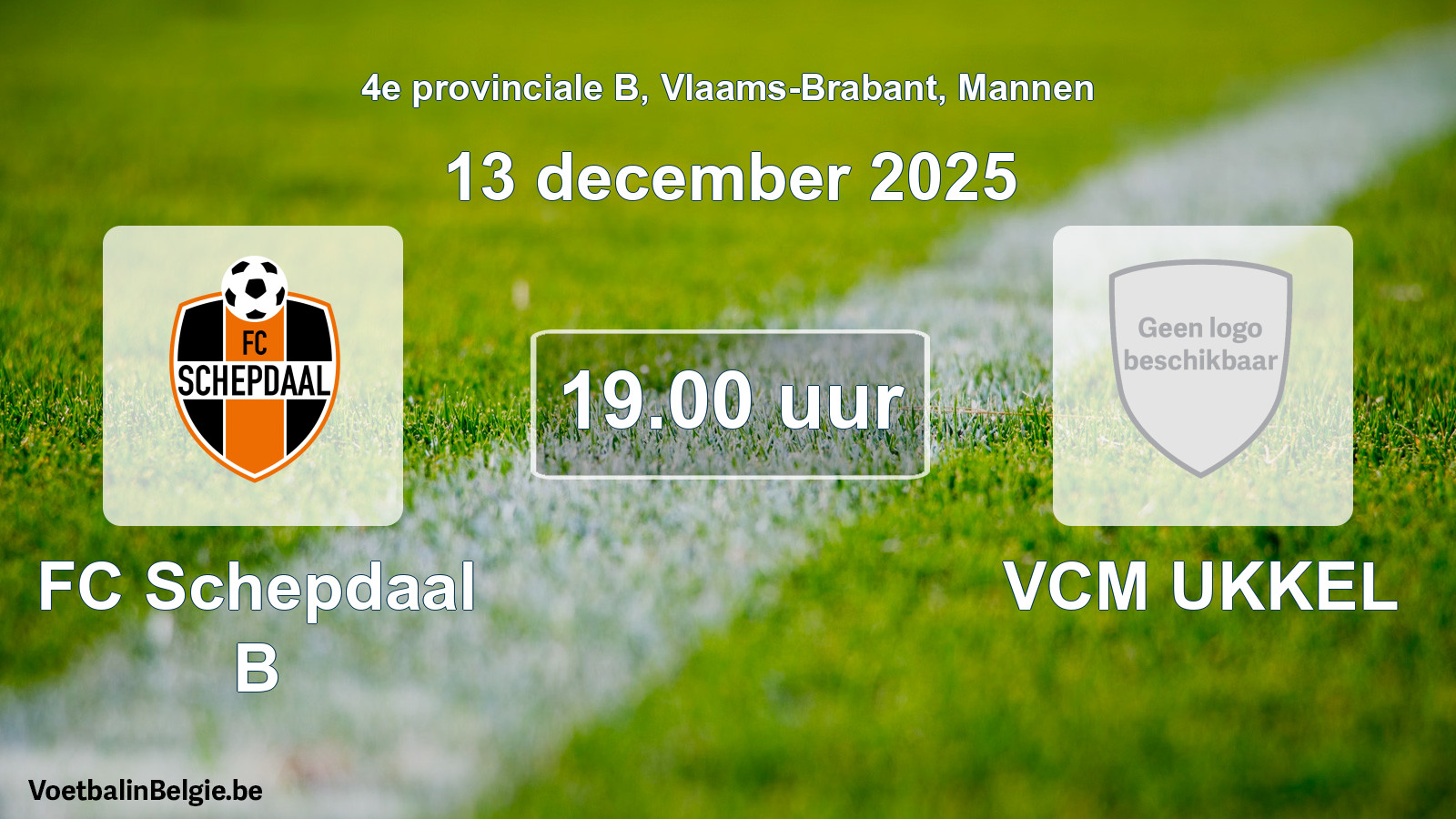 Scheduled match men football: FC Schepdaal B - VCM UKKEL (13 December 2025)