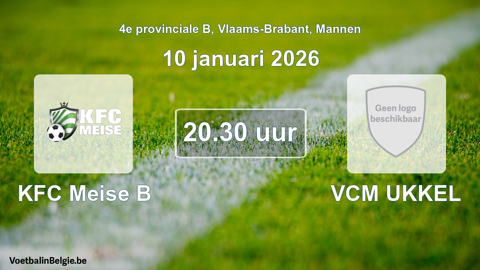 Scheduled match men football: KFC Meise B - VCM UKKEL (10 January 2026)