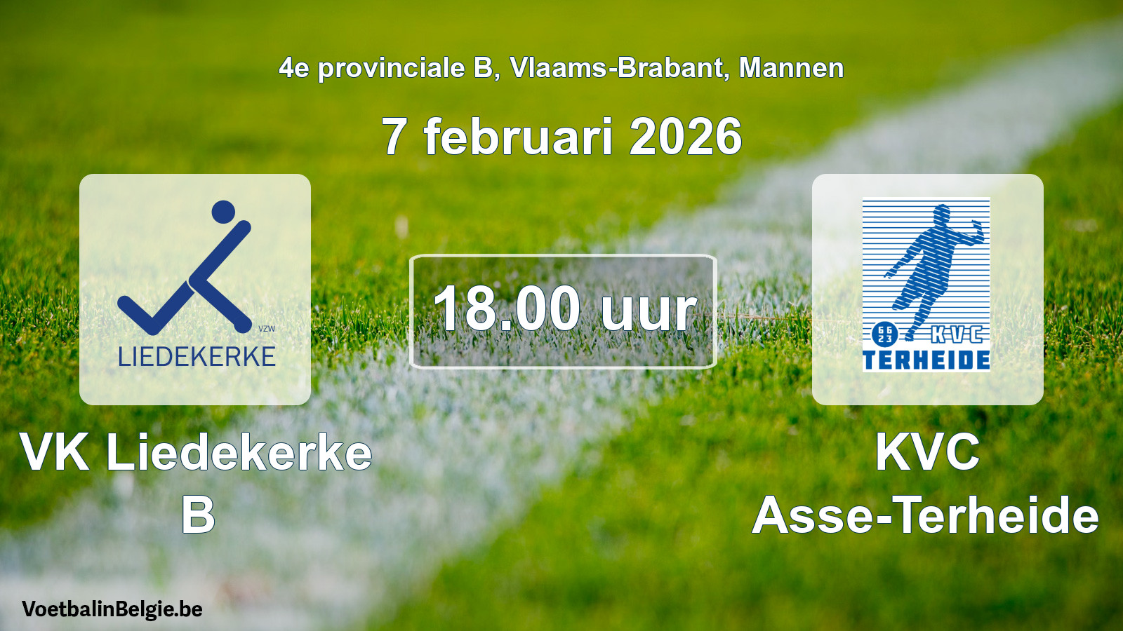 Scheduled match men football: VK Liedekerke B - KVC Asse-Terheide (7 February 2026)
