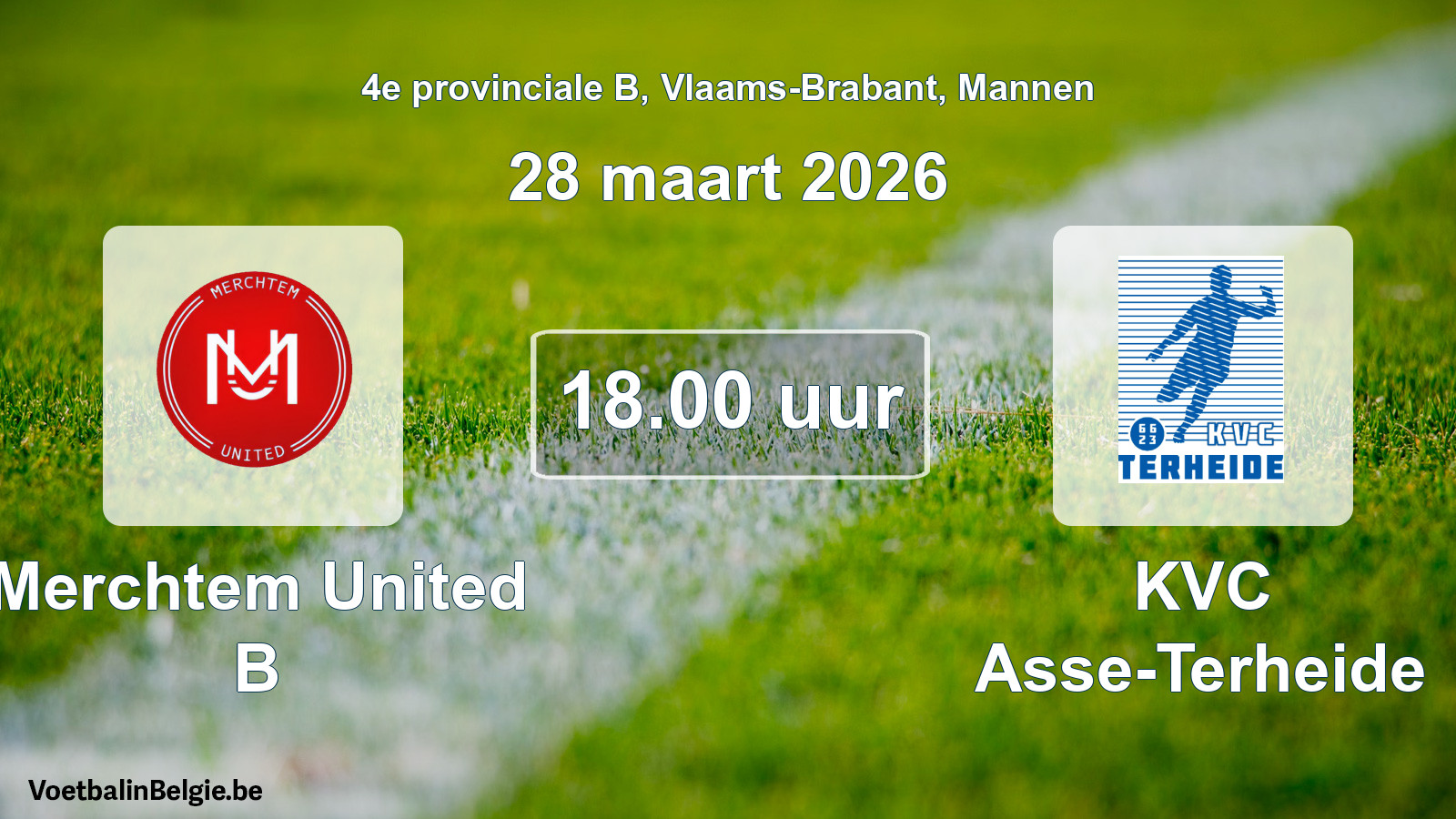 Scheduled match men football: Merchtem United B - KVC Asse-Terheide (28 March 2026)