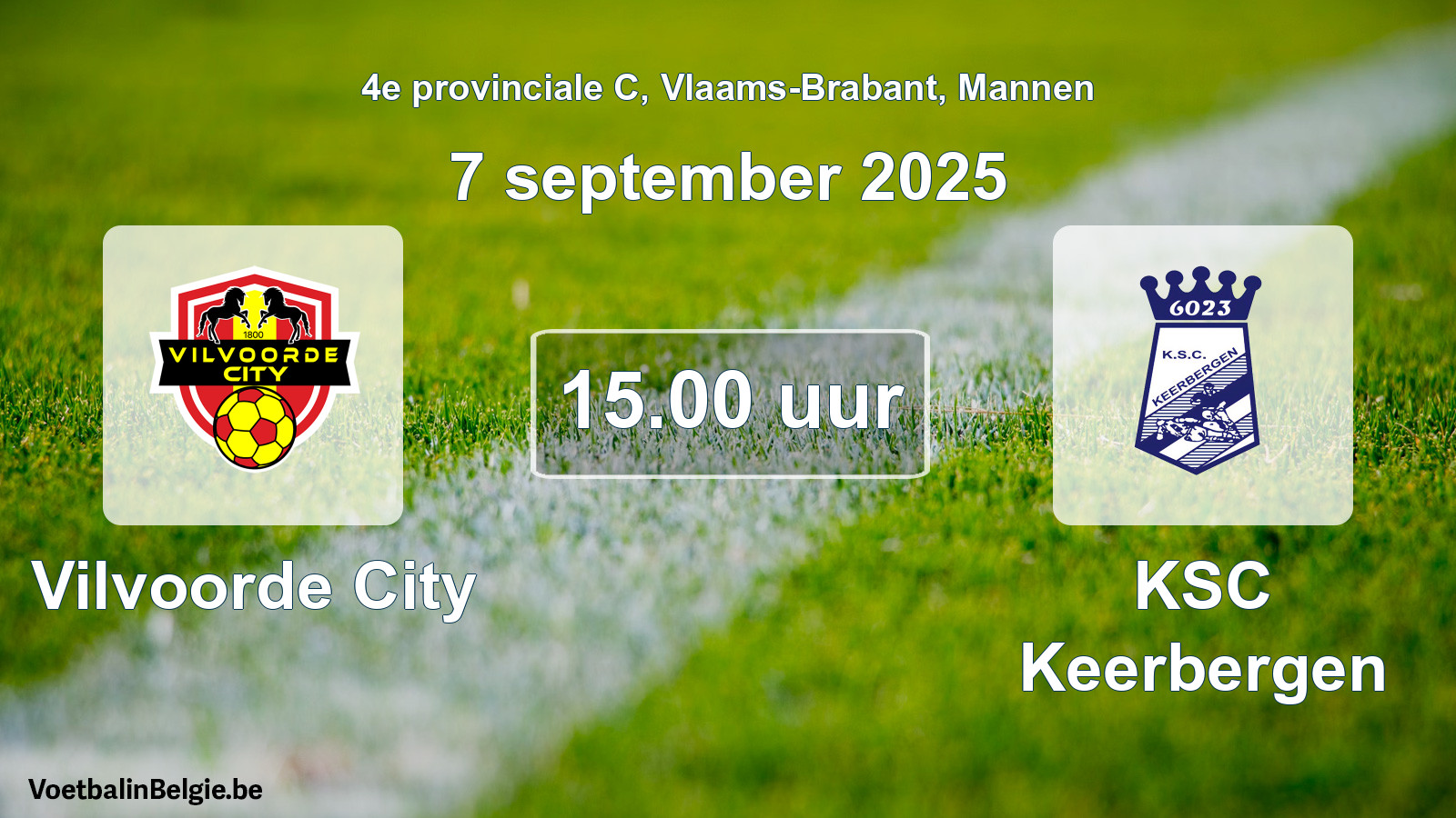 Scheduled match men football: Vilvoorde City - KSC Keerbergen (7 September 2025)