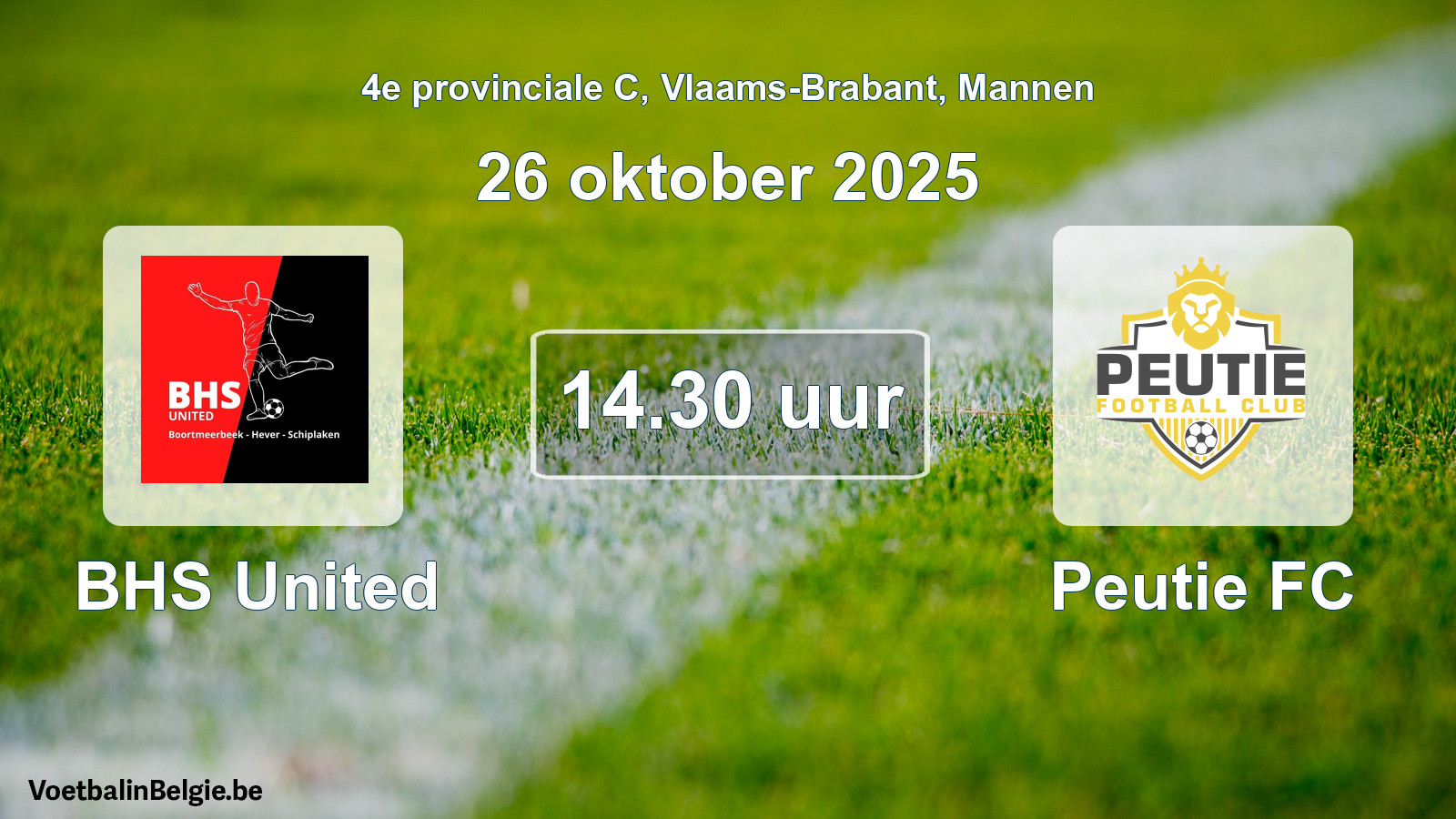 Match prévu football hommes: BHS United - Peutie FC (26 octobre 2025)