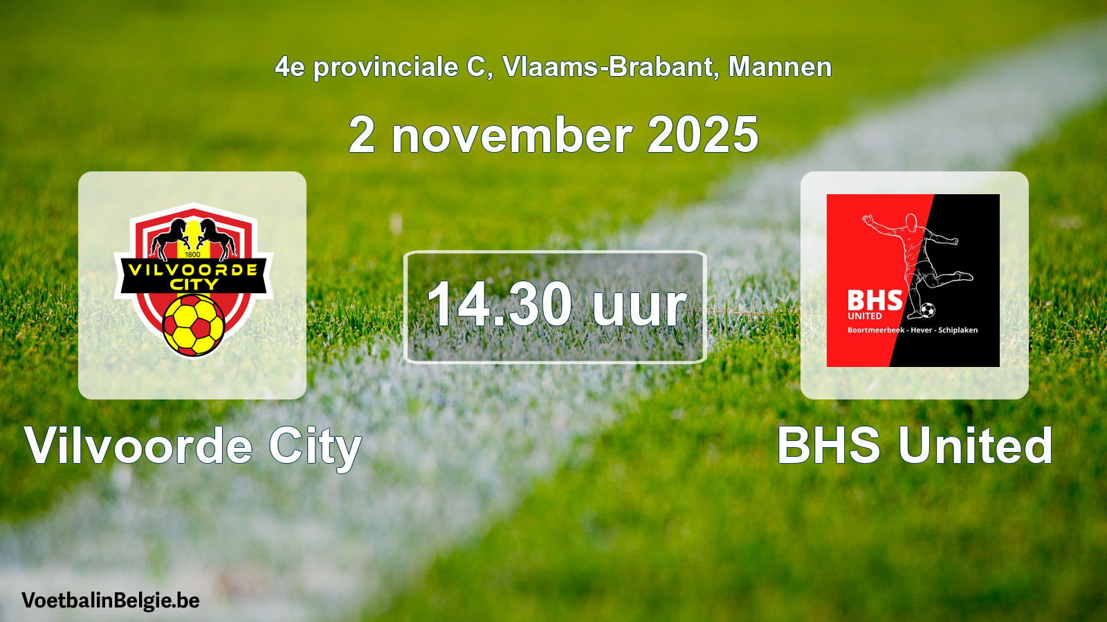 Scheduled match men football: Vilvoorde City - BHS United (2 November 2025)