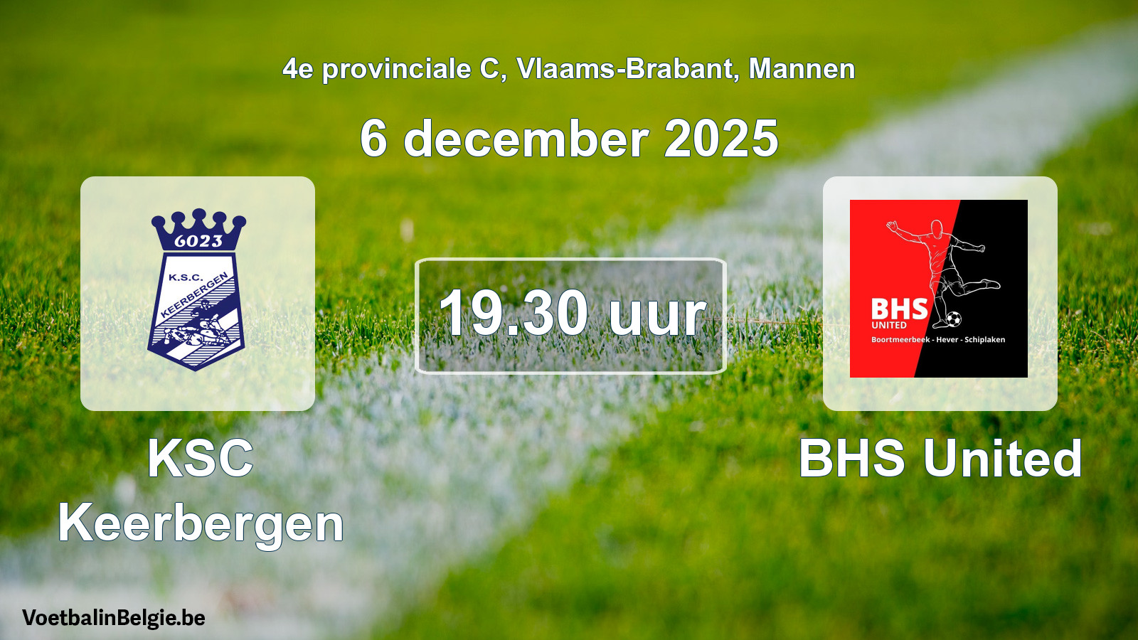 Scheduled match men football: KSC Keerbergen - BHS United (6 December 2025)
