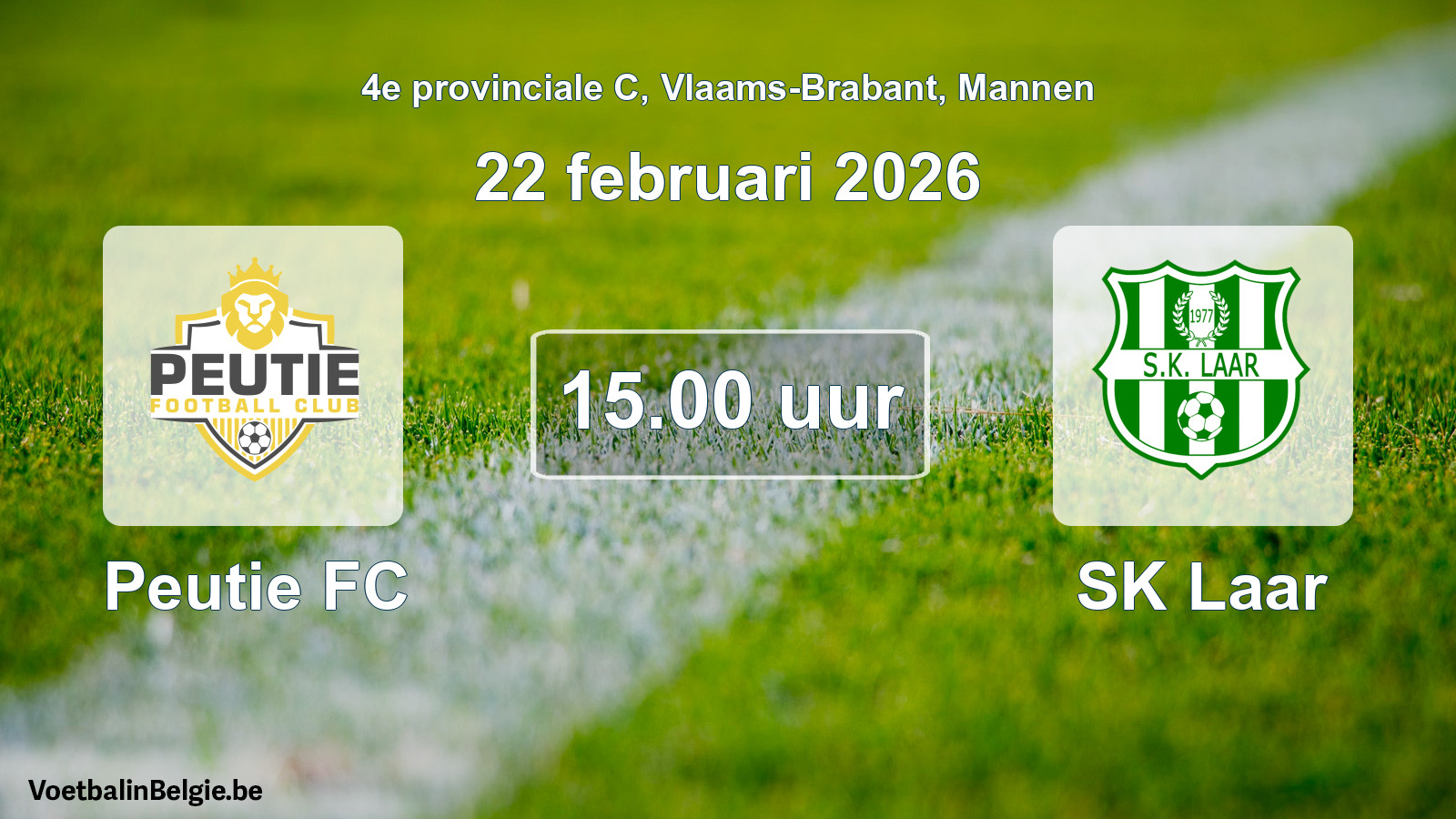 Scheduled match men football: Peutie FC - SK Laar (22 February 2026)