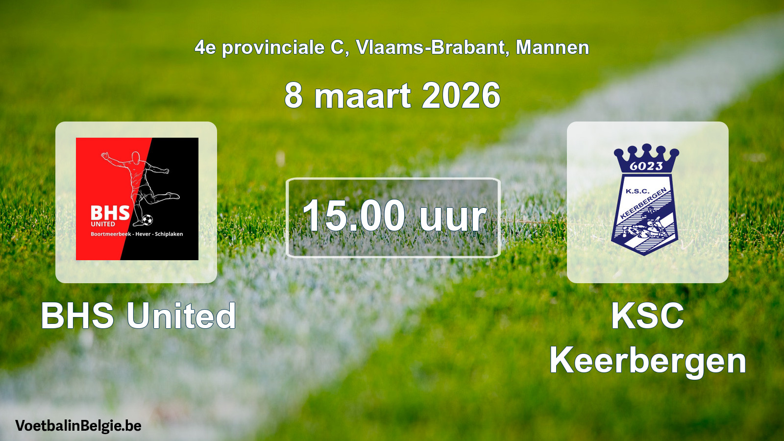 Scheduled match men football: BHS United - KSC Keerbergen (8 March 2026)