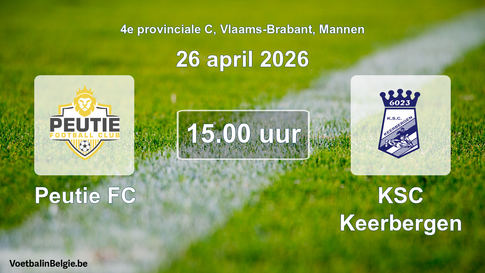 Scheduled match men football: Peutie FC - KSC Keerbergen (26 April 2026)