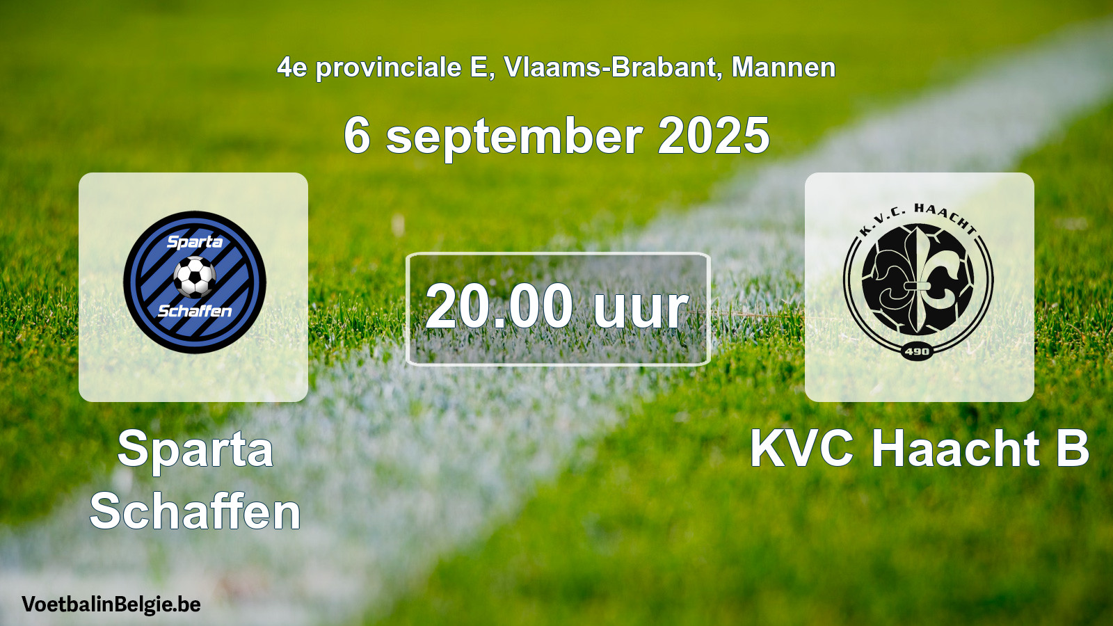 Geplantes Spiel männer-Fußball: Sparta Schaffen - KVC Haacht B (6 September 2025)