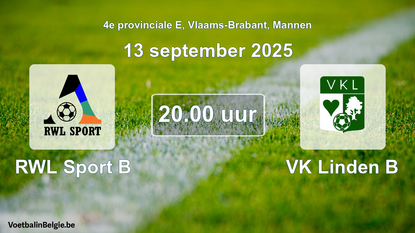 Geplantes Spiel männer-Fußball: RWL Sport B - VK Linden B (13 September 2025)