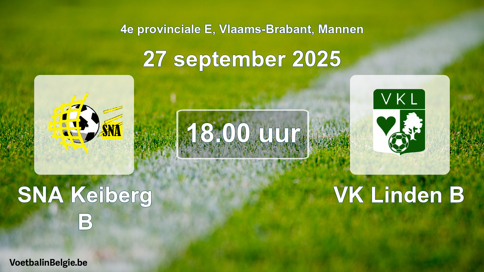 Geplantes Spiel männer-Fußball: SNA Keiberg B - VK Linden B (27 September 2025)