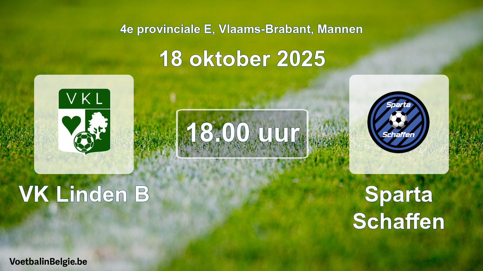 Geplantes Spiel männer-Fußball: VK Linden B - Sparta Schaffen (18 Oktober 2025)