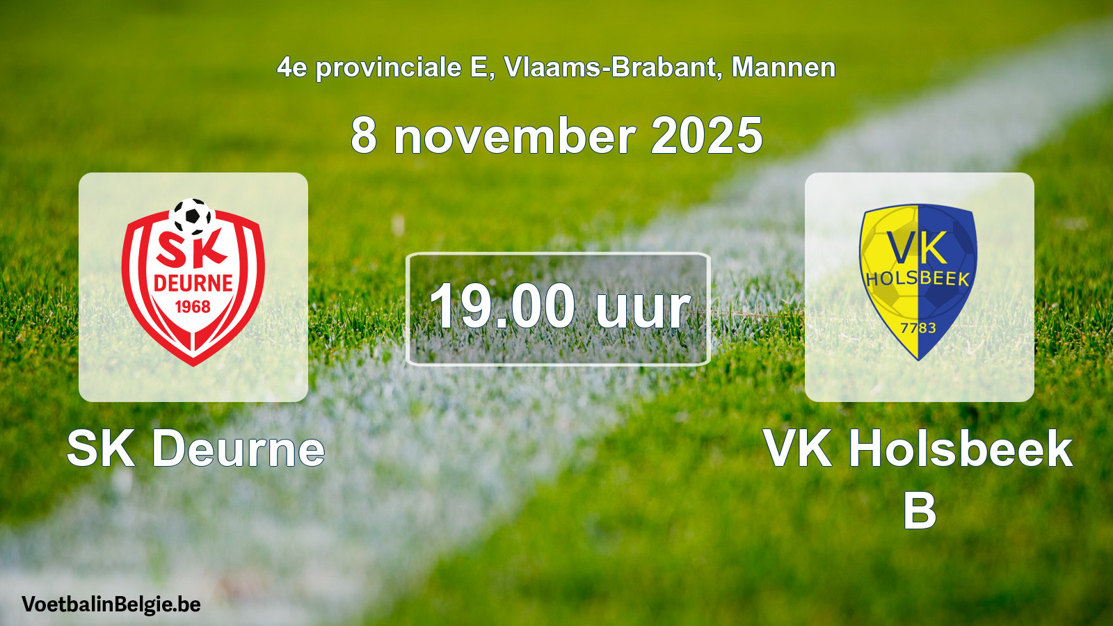 Scheduled match men football: SK Deurne - VK Holsbeek B (8 November 2025)