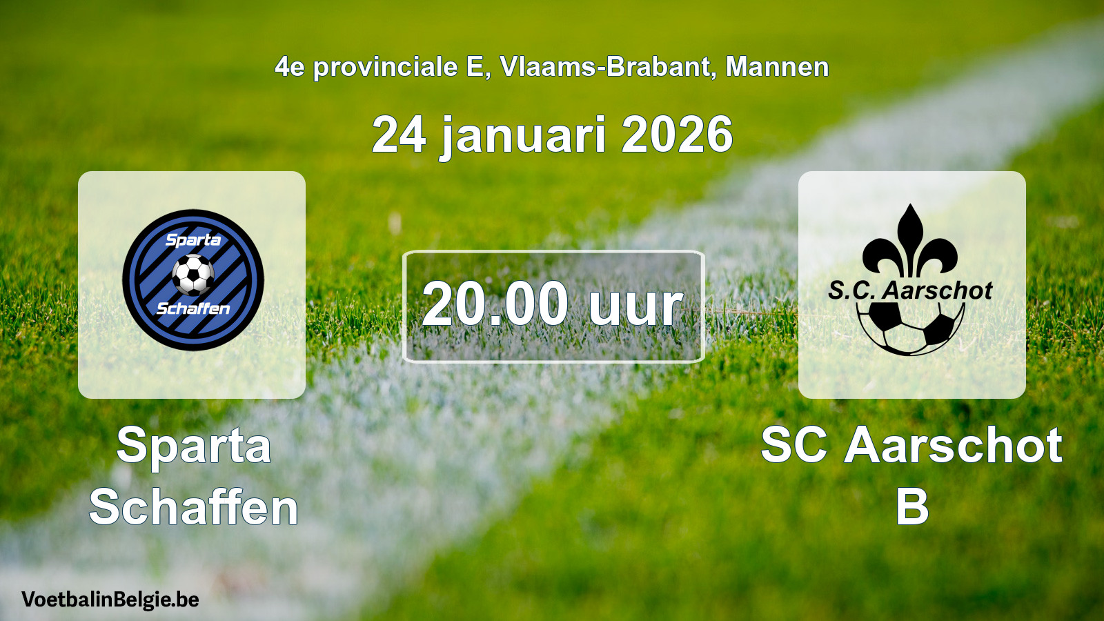 Scheduled match men football: Sparta Schaffen - SC Aarschot B (24 January 2026)