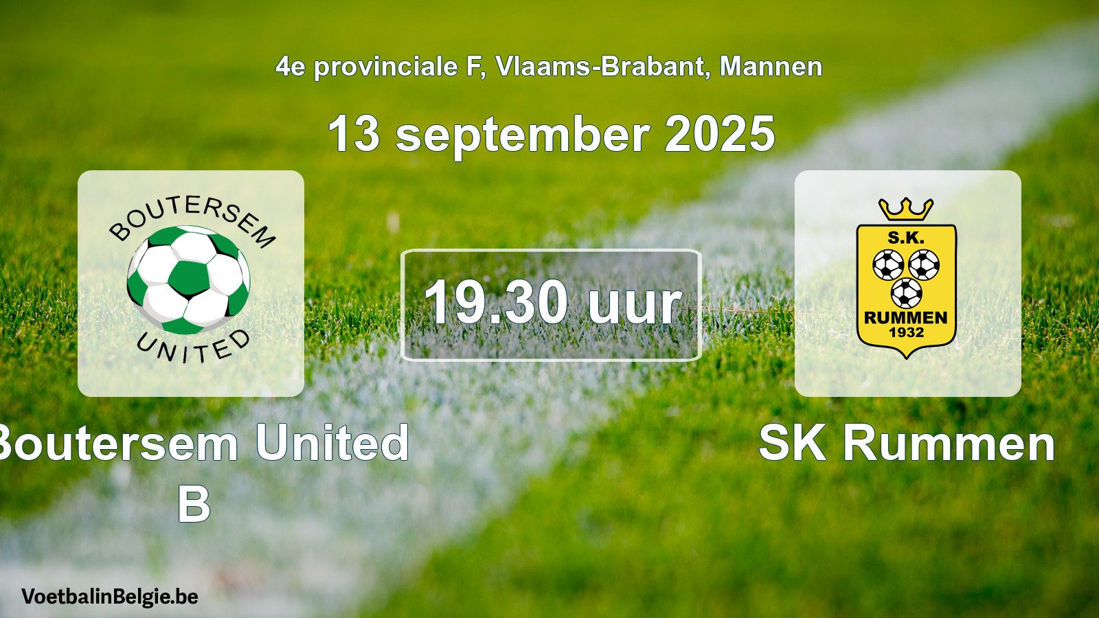 Geplantes Spiel männer-Fußball: Boutersem United B - SK Rummen (13 September 2025)