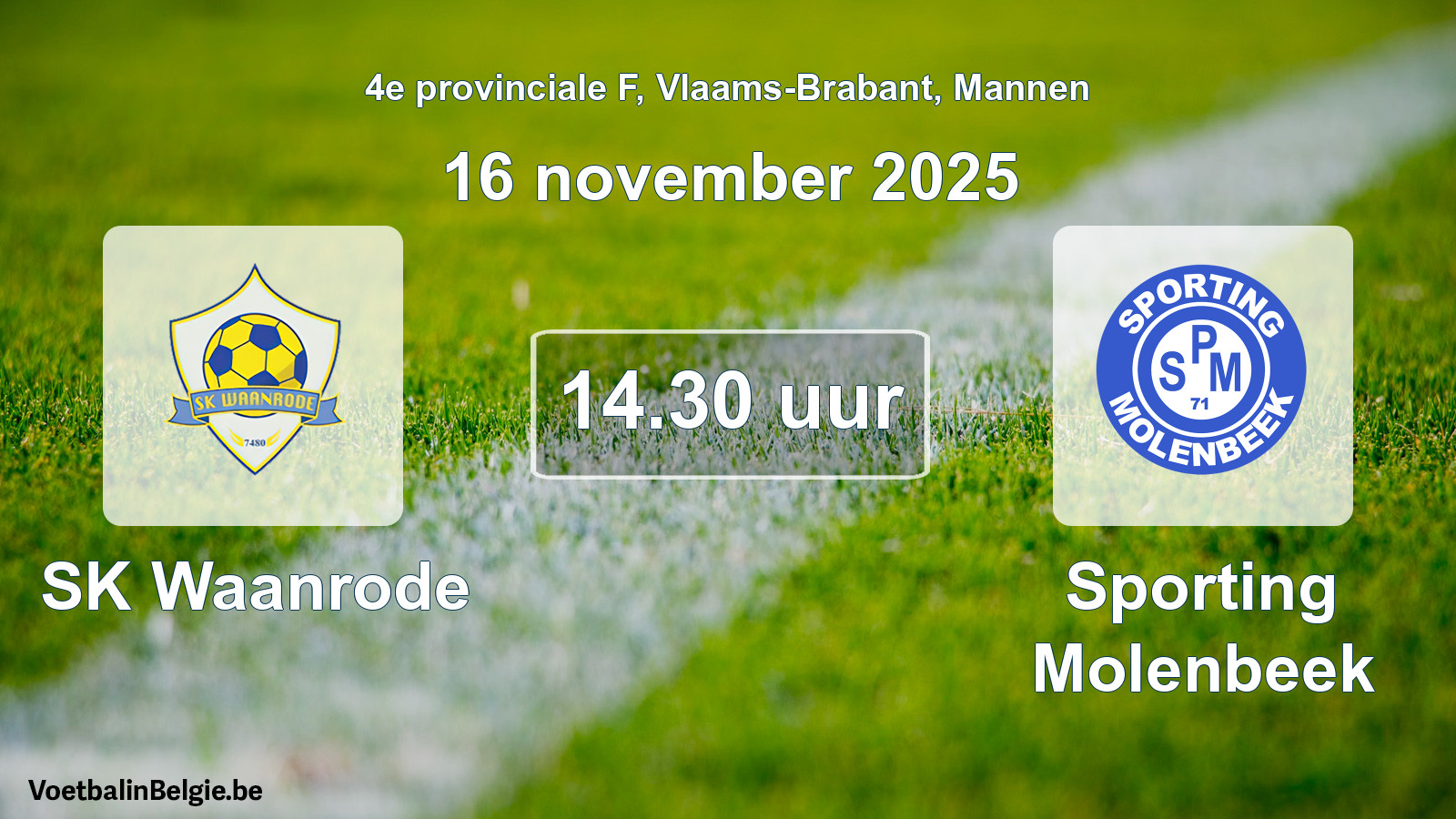 Scheduled match men football: SK Waanrode - Sporting Molenbeek (16 November 2025)