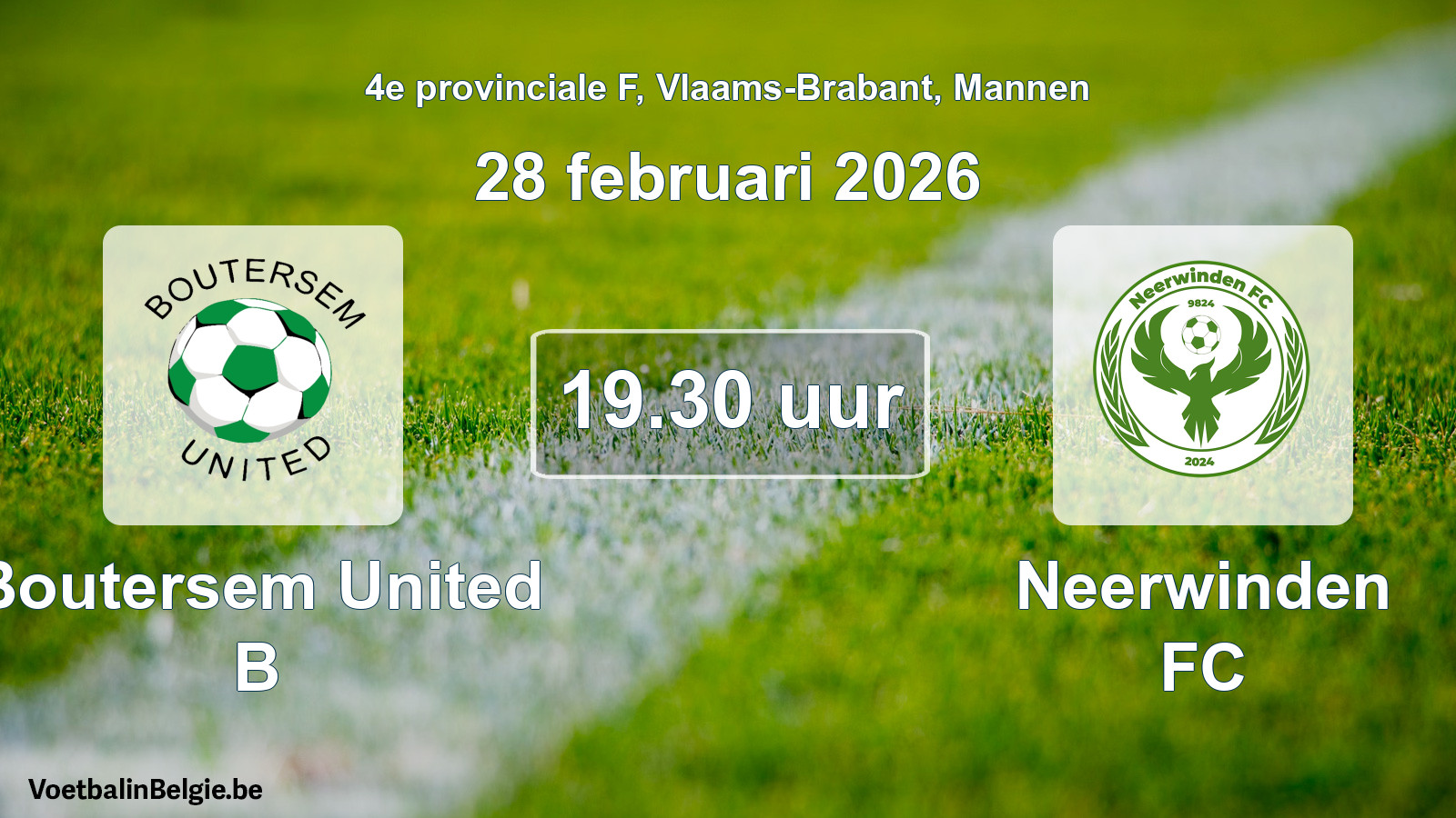 Scheduled match men football: Boutersem United B - Neerwinden FC (28 February 2026)