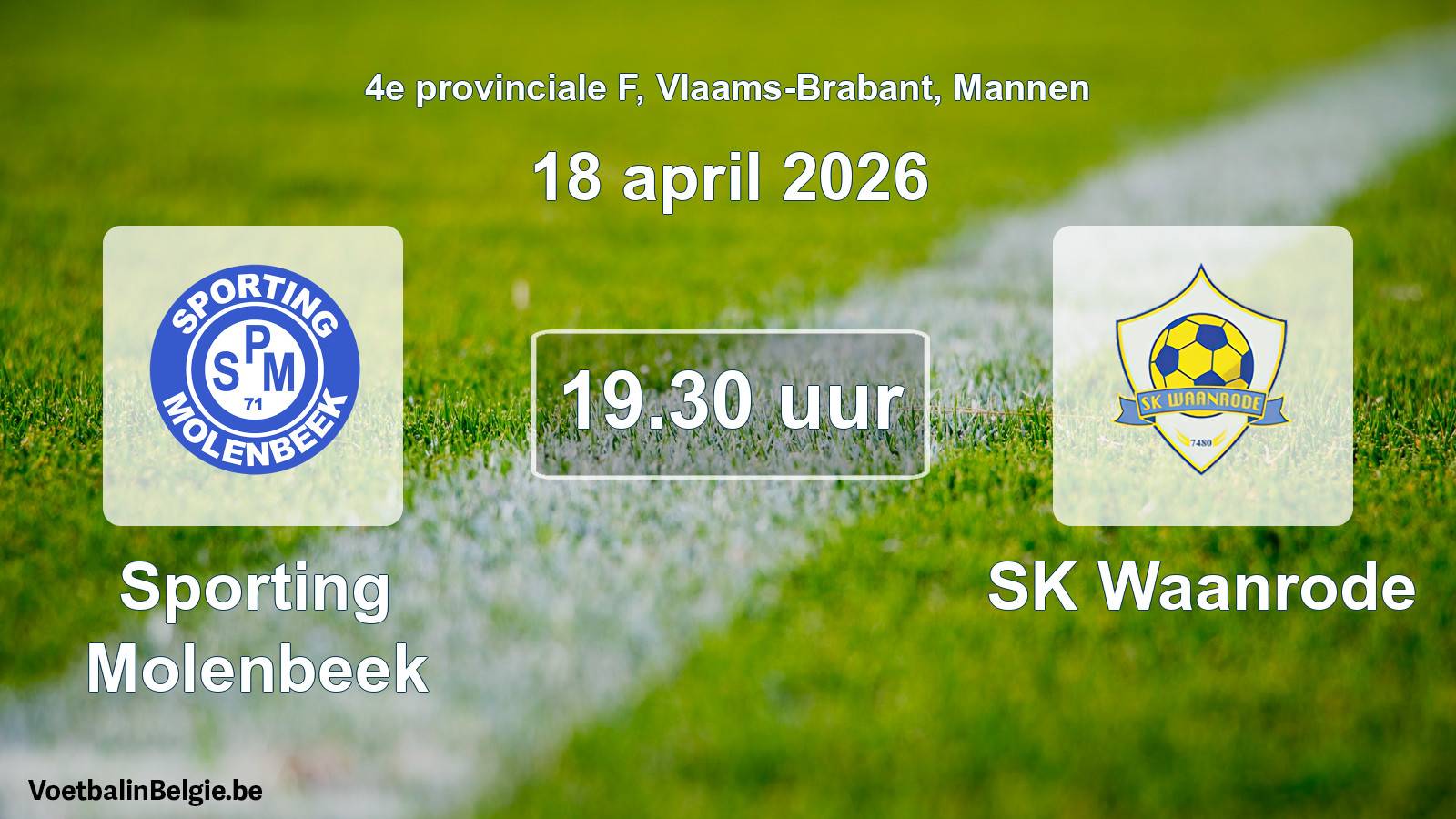 Scheduled match men football: Sporting Molenbeek - SK Waanrode (18 April 2026)