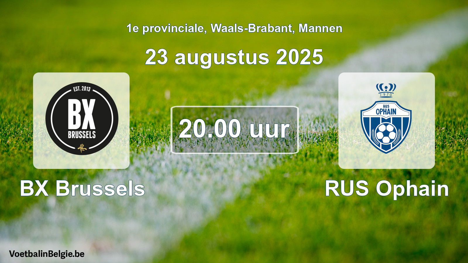 Geplande wedstrijd mannenvoetbal: BX Brussels - RUS Ophain (23 augustus 2025)