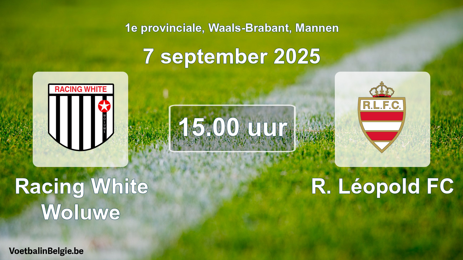 Scheduled match men football: Racing White Woluwe - R. Léopold FC (7 September 2025)