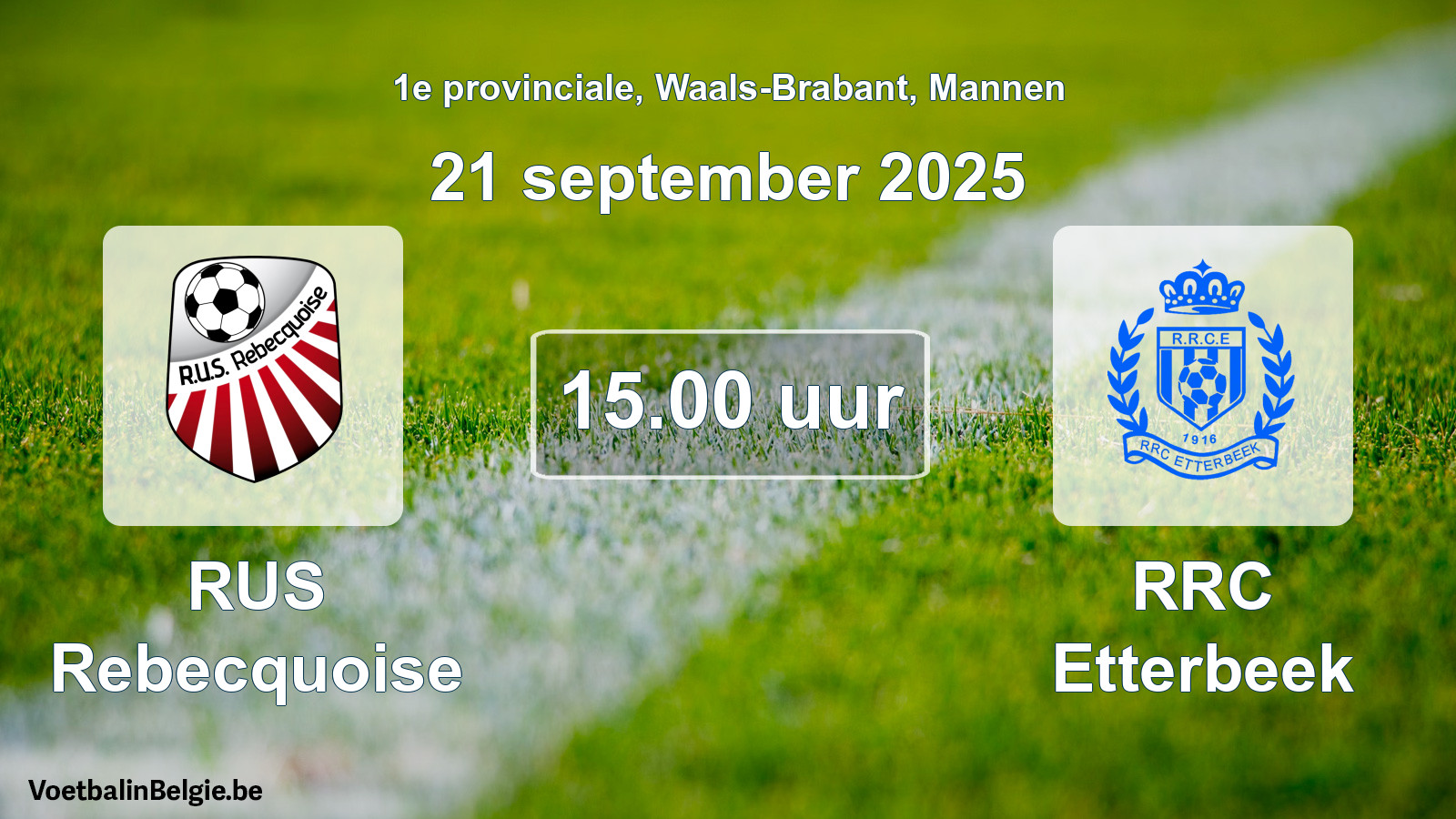 Scheduled match men football: RUS Rebecquoise - RRC Etterbeek (21 September 2025)