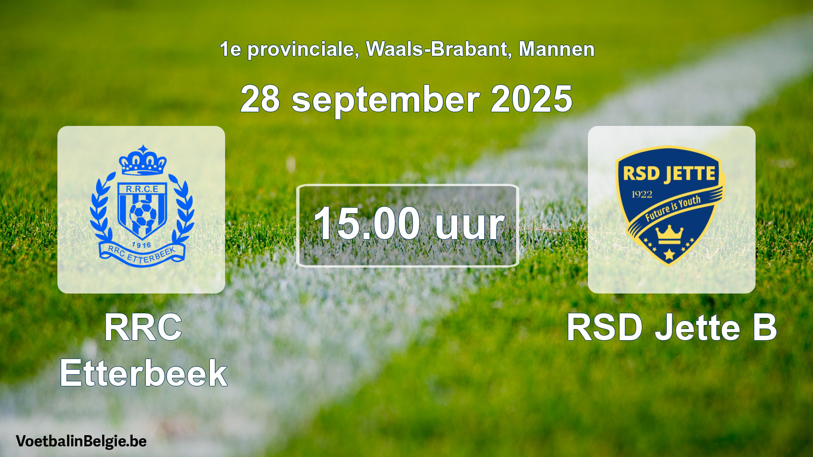 Scheduled match men football: RRC Etterbeek - RSD Jette B (28 September 2025)