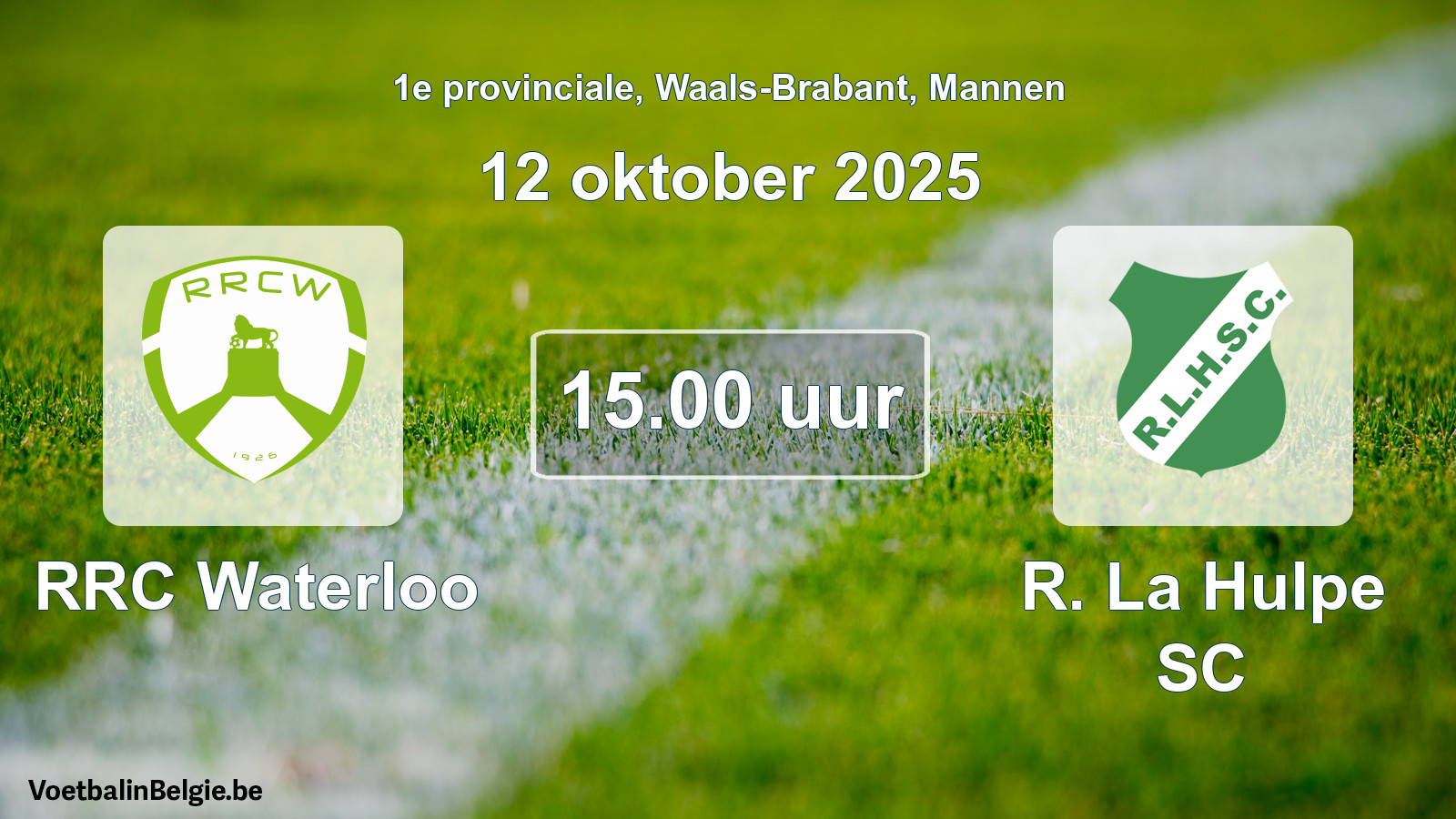 Scheduled match men football: RRC Waterloo - R. La Hulpe SC (12 October 2025)