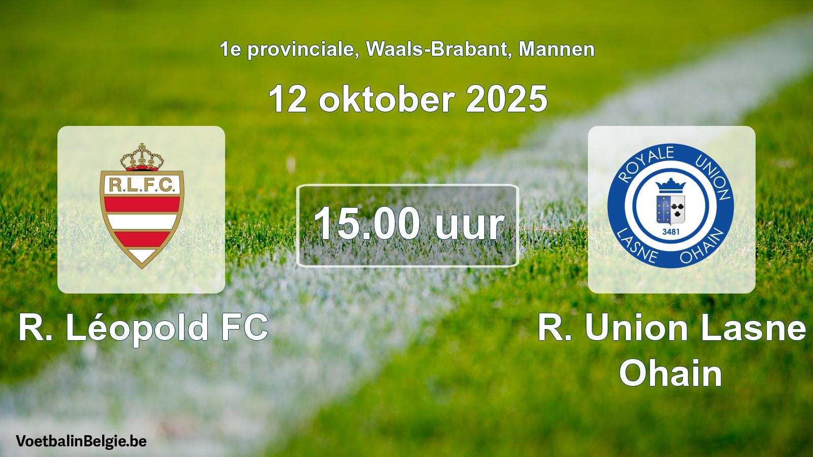 Scheduled match men football: R. Léopold FC - R. Union Lasne Ohain (12 October 2025)