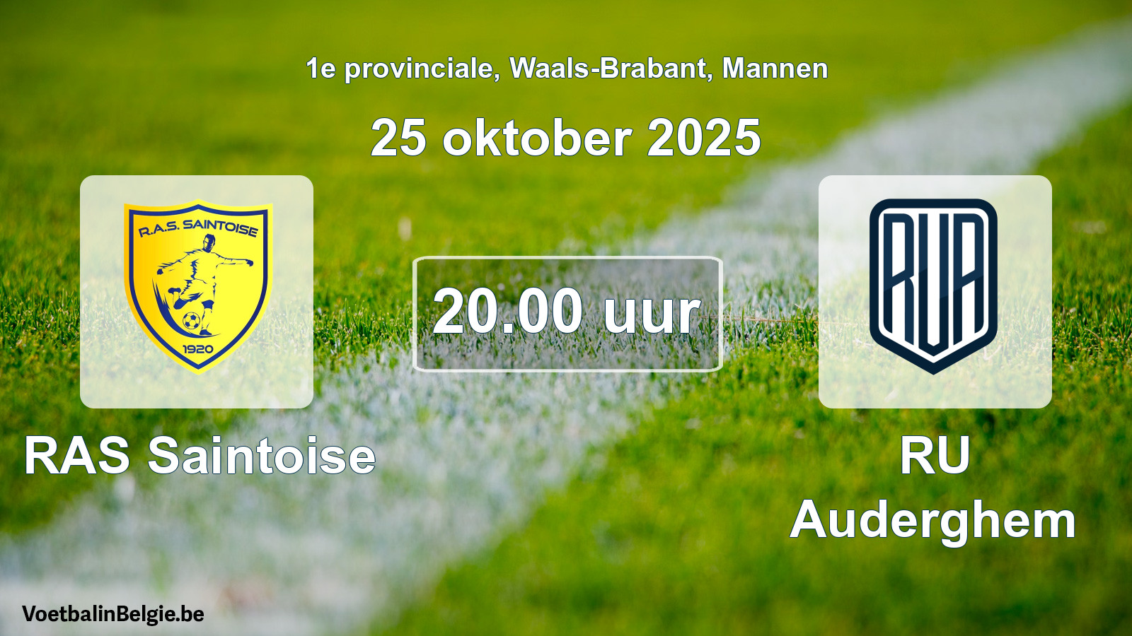 Match prévu football hommes: RAS Saintoise - RU Auderghem (25 octobre 2025)