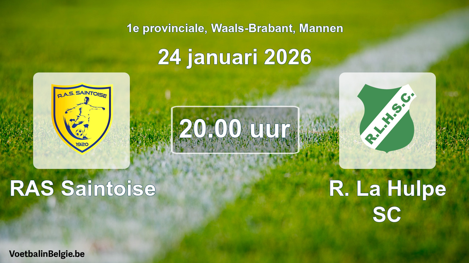 Scheduled match men football: RAS Saintoise - R. La Hulpe SC (24 January 2026)