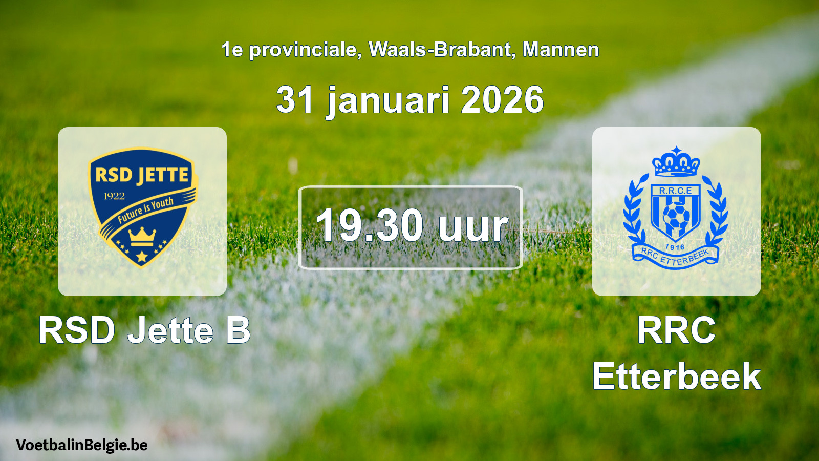Scheduled match men football: RSD Jette B - RRC Etterbeek (31 January 2026)