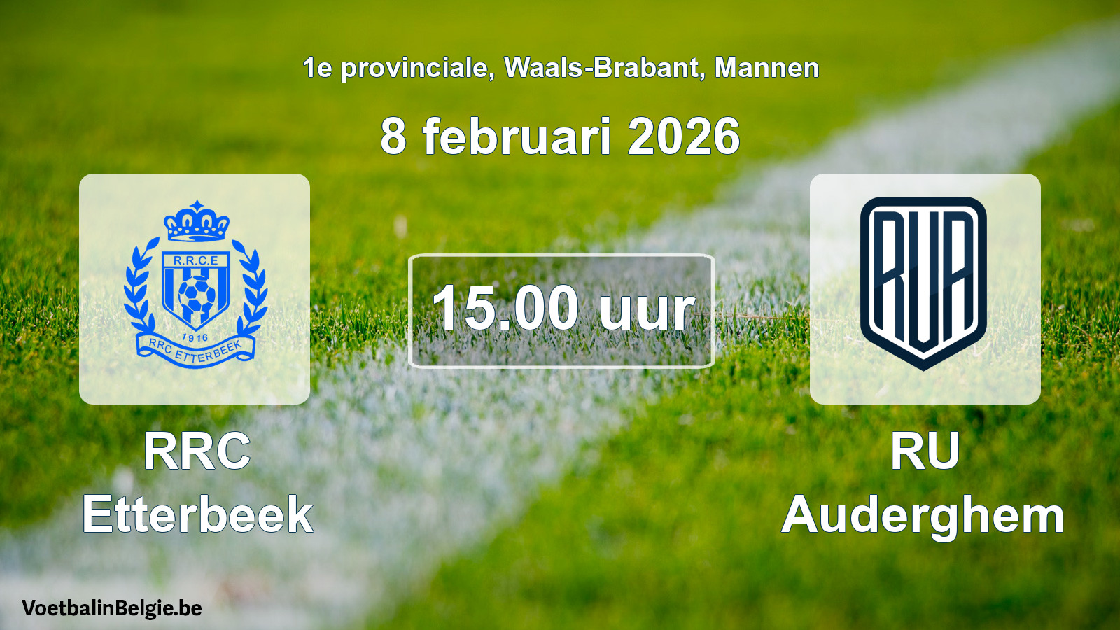 Scheduled match men football: RRC Etterbeek - RU Auderghem (8 February 2026)