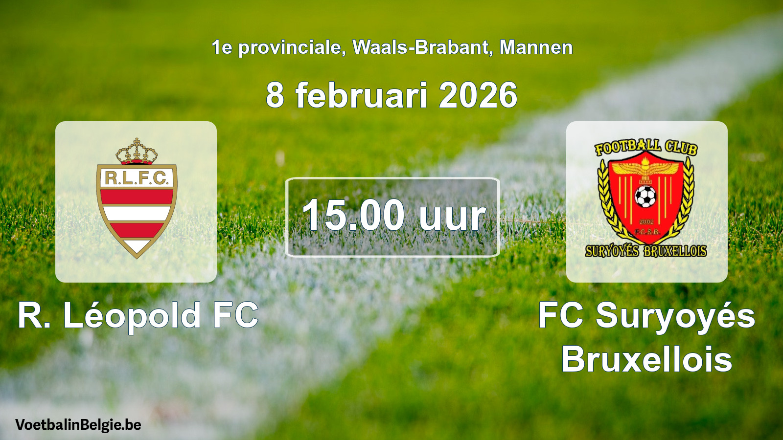 Scheduled match men football: R. Léopold FC - FC Suryoyés Bruxellois (8 February 2026)