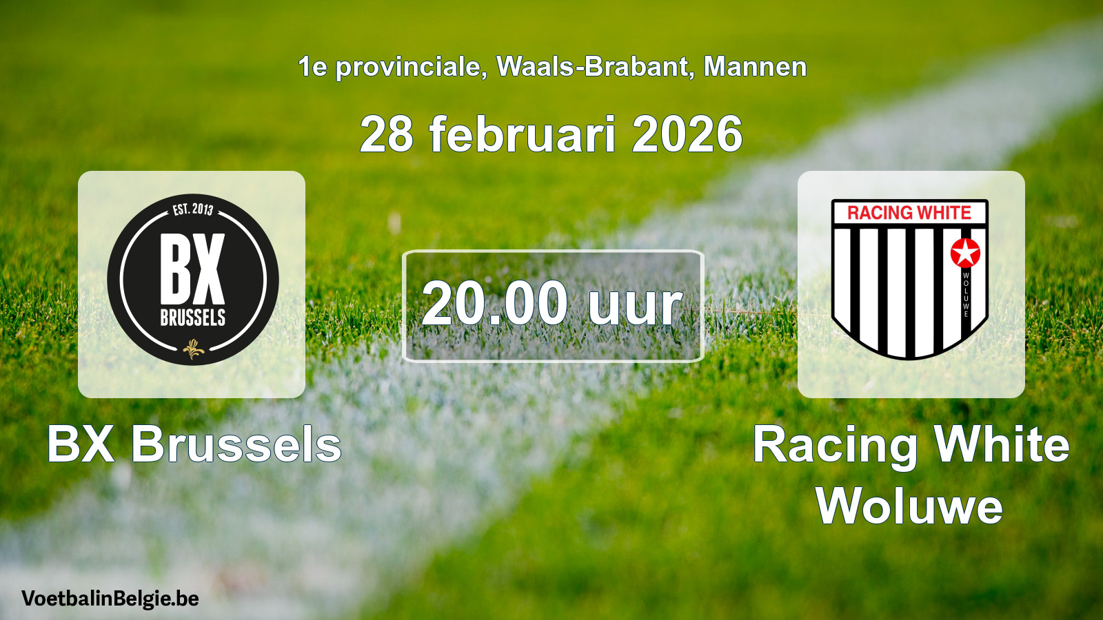 Geplande wedstrijd mannenvoetbal: BX Brussels - Racing White Woluwe (28 februari 2026)