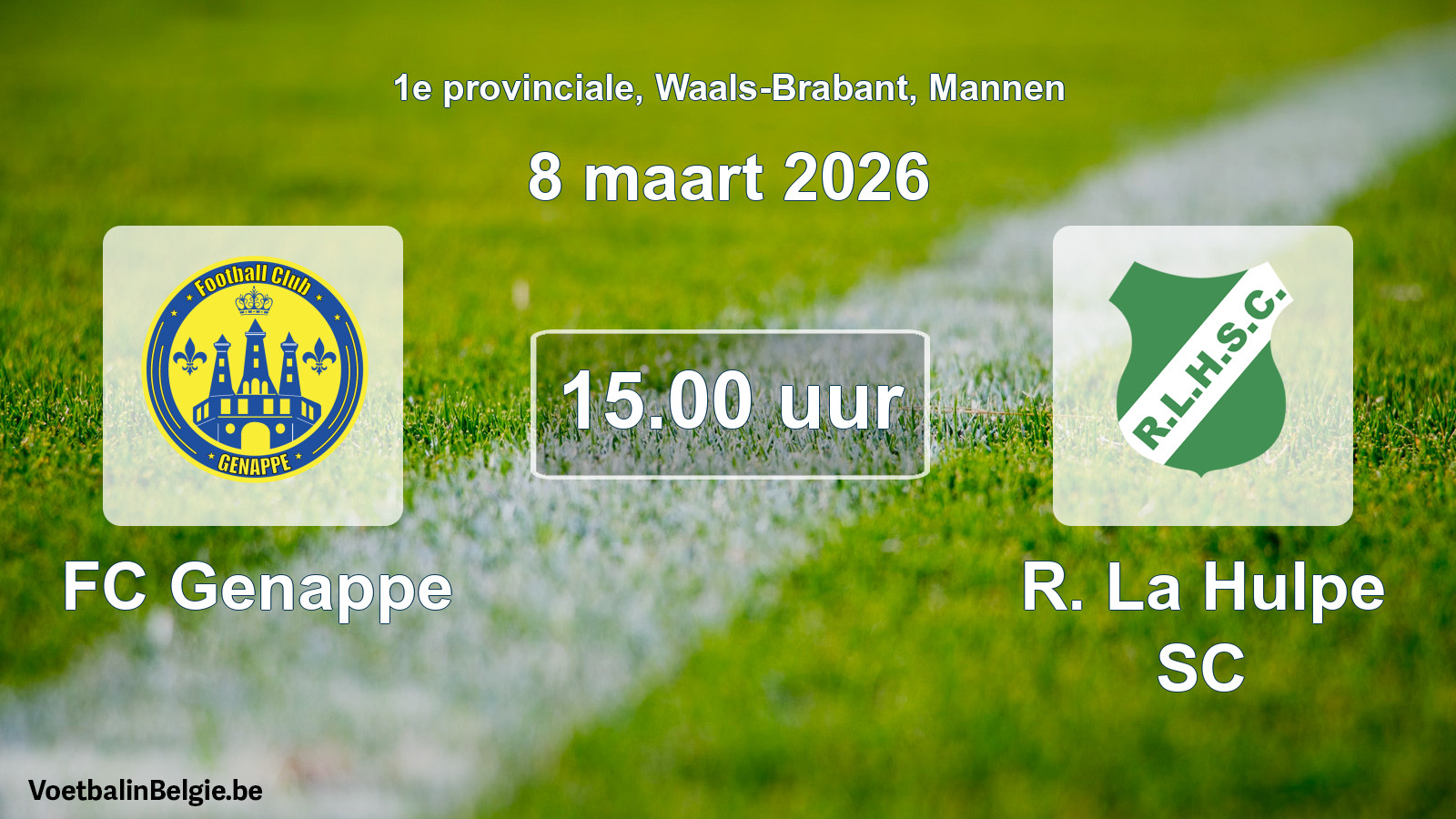 Scheduled match men football: FC Genappe - R. La Hulpe SC (8 March 2026)