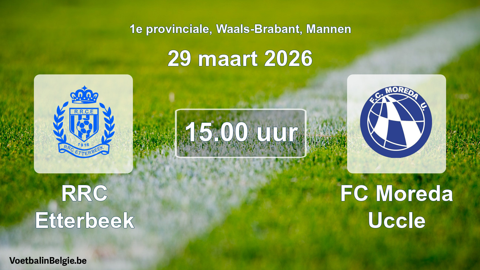 Scheduled match men football: RRC Etterbeek - FC Moreda Uccle (29 March 2026)
