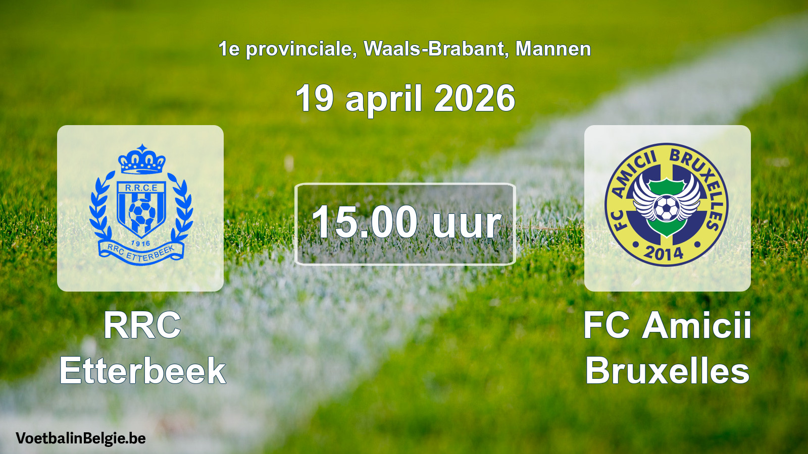 Scheduled match men football: RRC Etterbeek - FC Amicii Bruxelles (19 April 2026)
