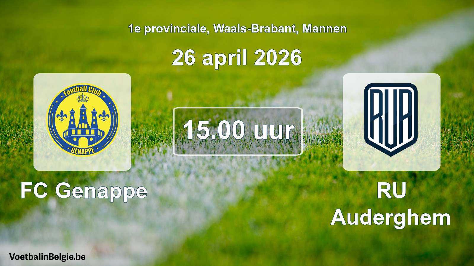 Scheduled match men football: FC Genappe - RU Auderghem (26 April 2026)
