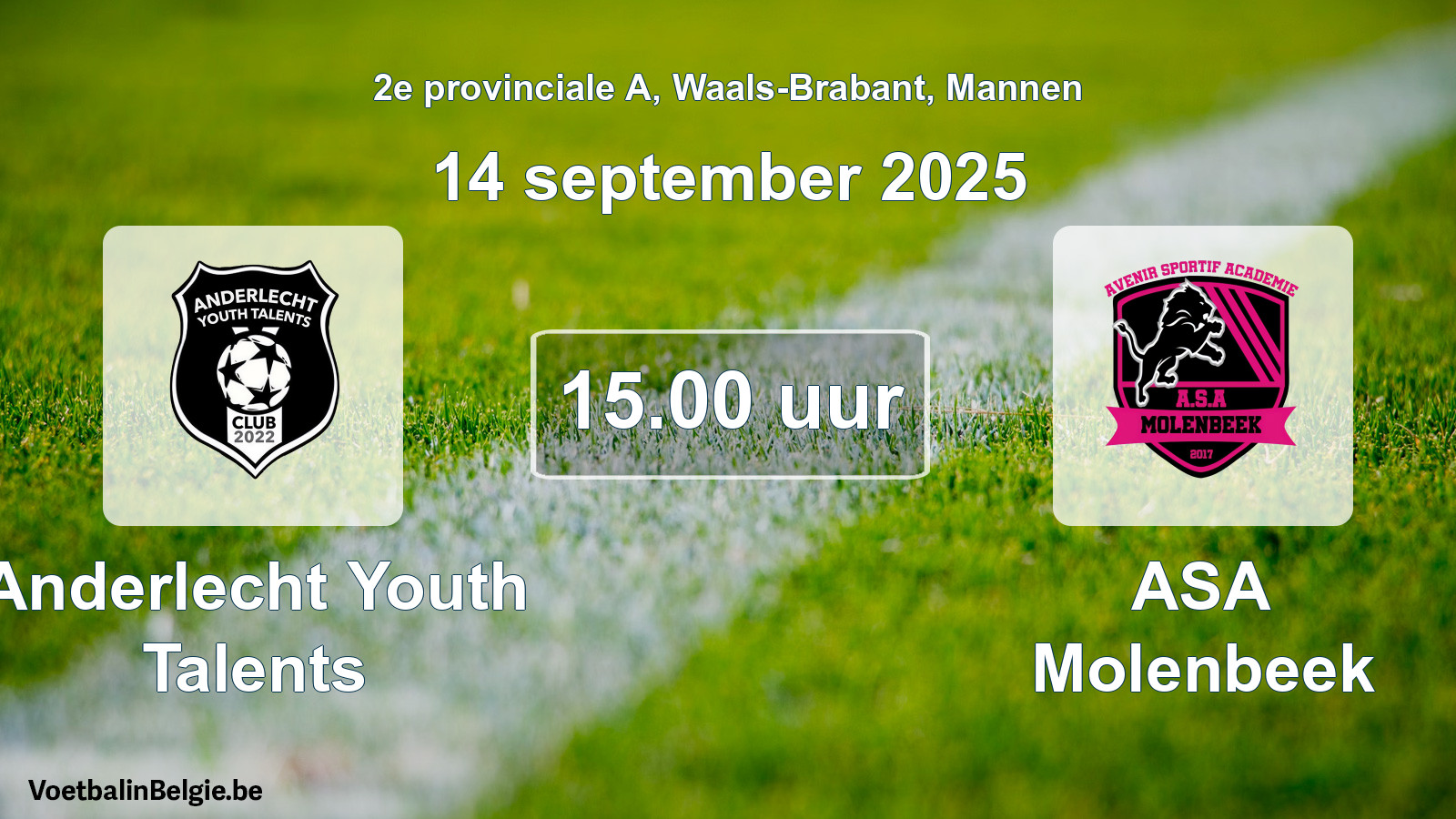 Geplantes Spiel männer-Fußball: Anderlecht Youth Talents - ASA Molenbeek (14 September 2025)