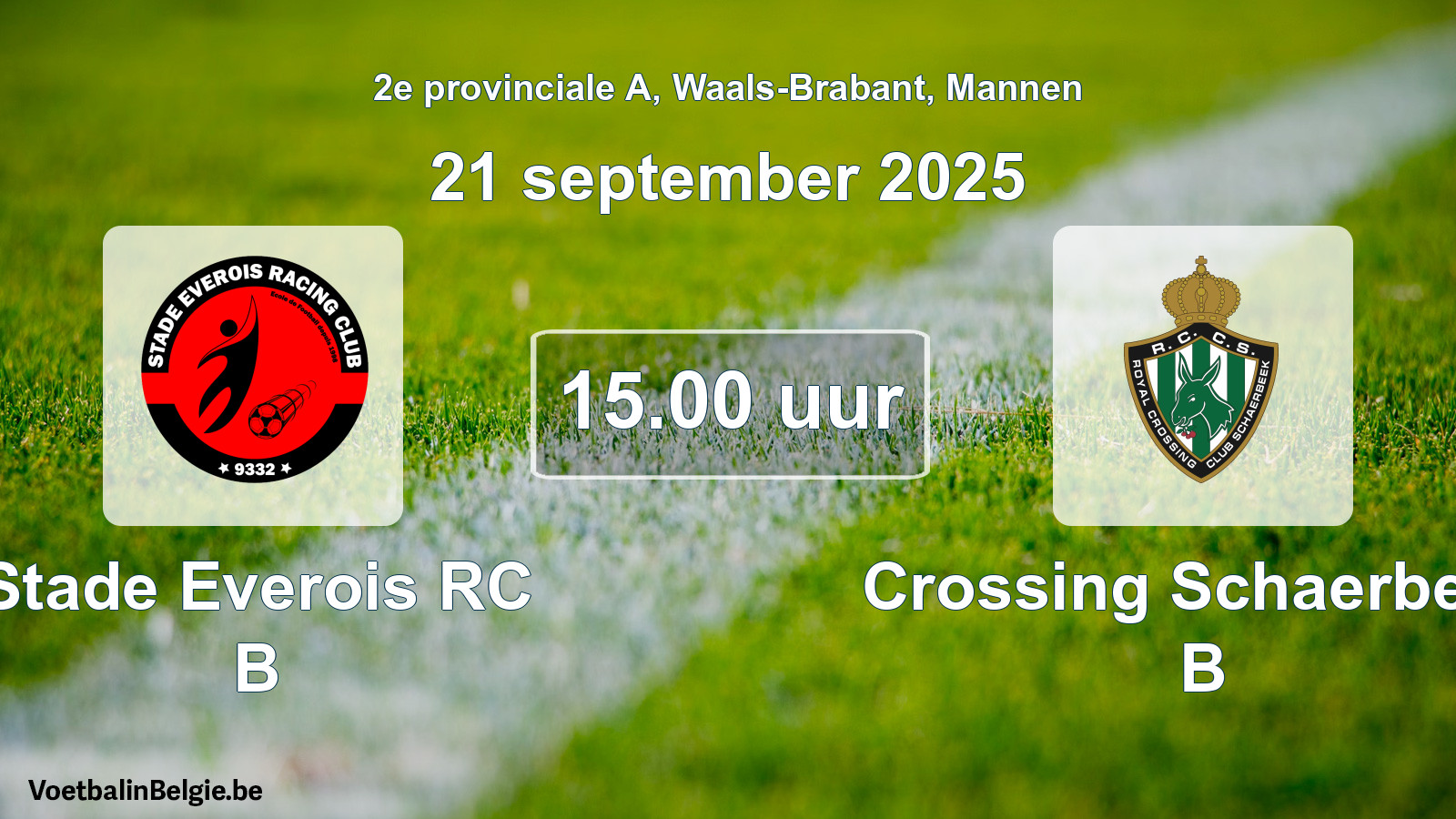 Scheduled match men football: Stade Everois RC B - Crossing Schaerbeek B (21 September 2025)