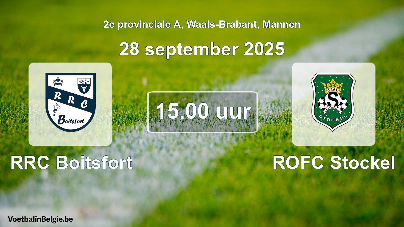 Geplande wedstrijd mannenvoetbal: RRC Boitsfort - ROFC Stockel (28 september 2025)