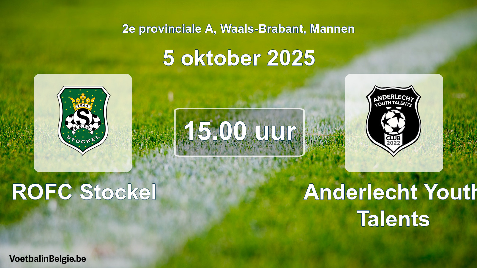Scheduled match men football: ROFC Stockel - Anderlecht Youth Talents (5 October 2025)