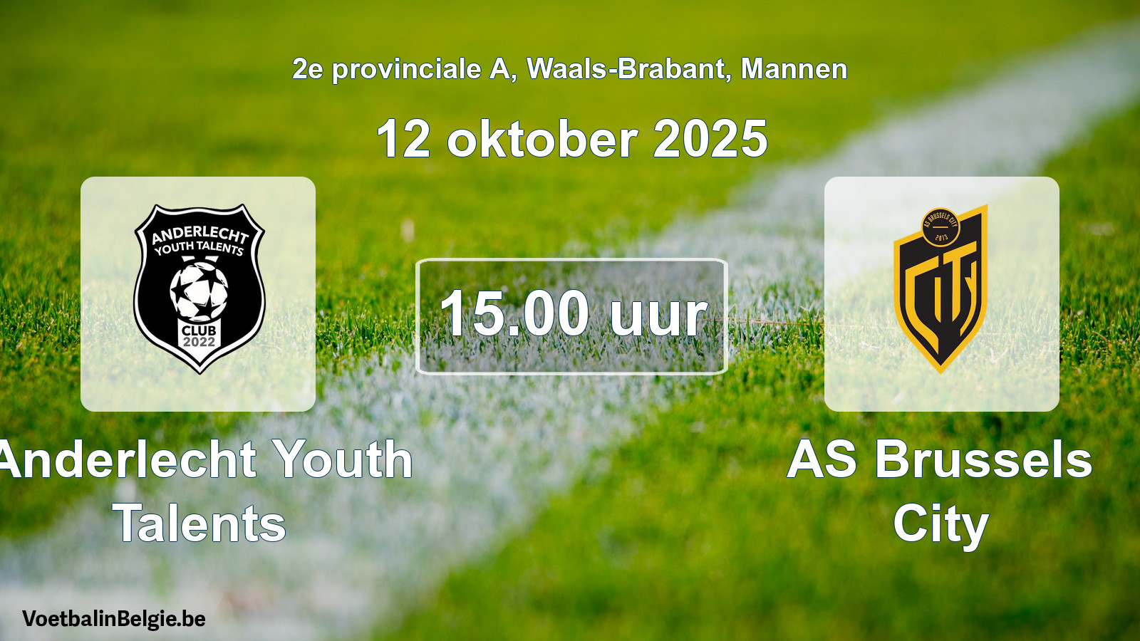 Geplantes Spiel männer-Fußball: Anderlecht Youth Talents - AS Brussels City (12 Oktober 2025)