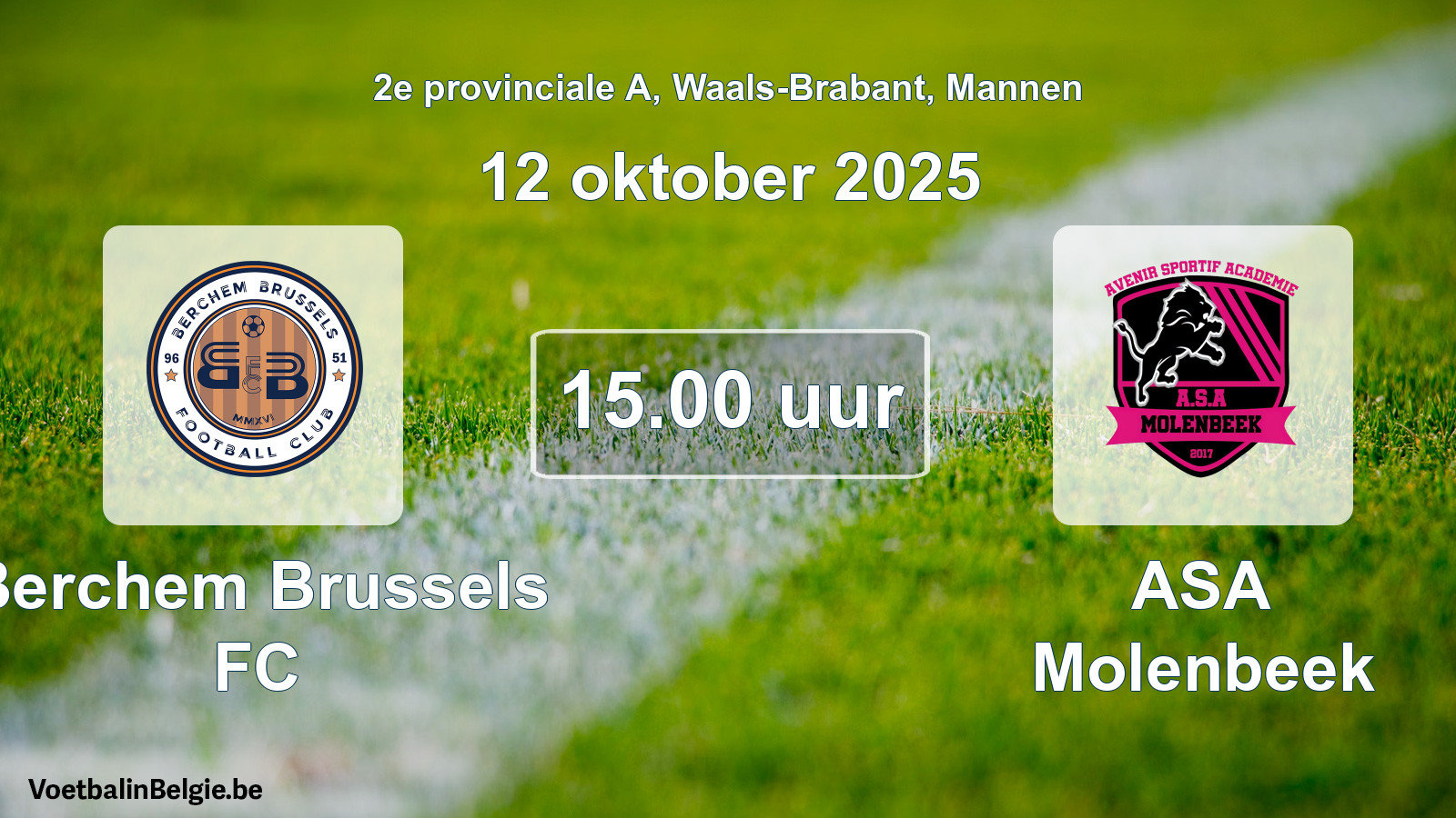 Scheduled match men football: Berchem Brussels FC - ASA Molenbeek (12 October 2025)