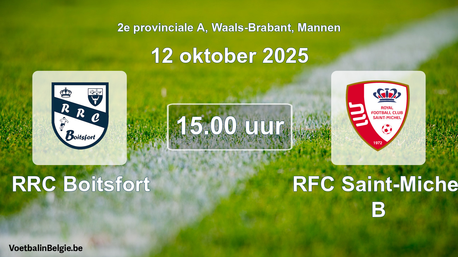 Scheduled match men football: RRC Boitsfort - RFC Saint-Michel B (12 October 2025)